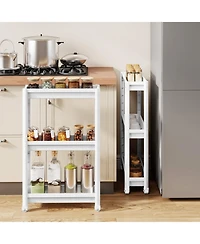 Sugift 3-Tier Slim Rolling Storage Cart 2-Pack Mobile Bathroom Organizer with Wheels