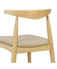 Streamdale Furniture 2 Rubberwood Dining Chairs, Ergonomic, Faux Leather