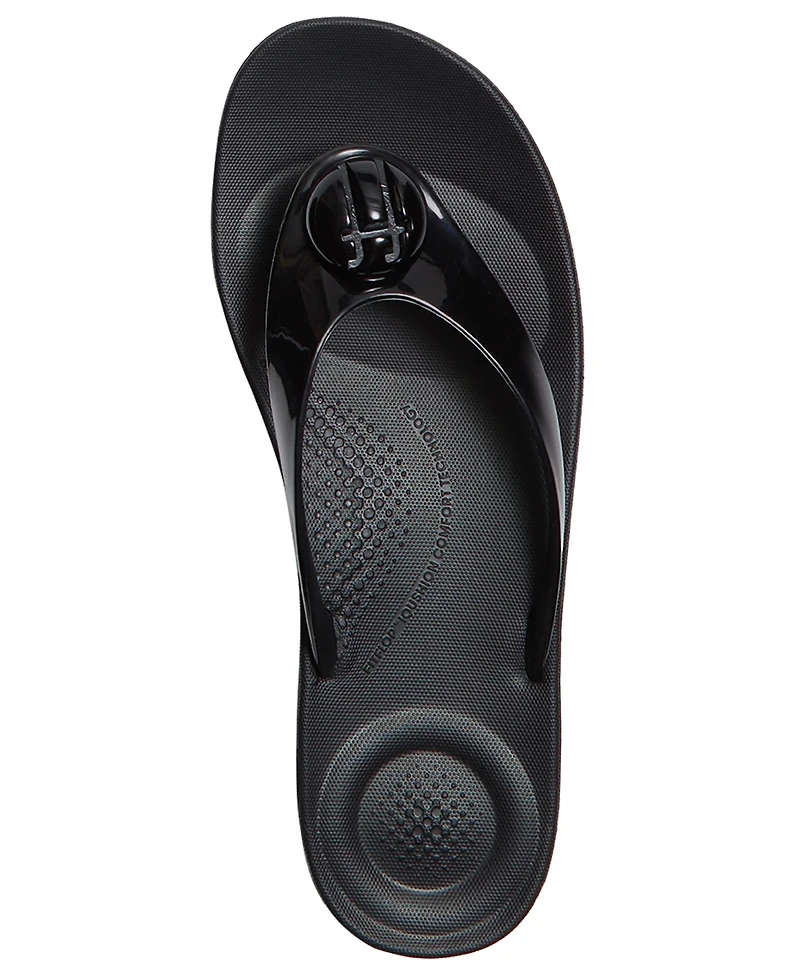 FitFlop Women's Iqushion Glossy-Button Slip-On Sandals