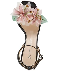 Betsey Johnson Women's Kasie Floral Pearl Heel Dress Sandals