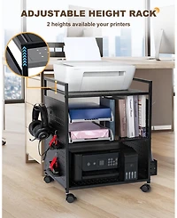 Mythinglogic 3-Tier Rolling Stand with Pegboard