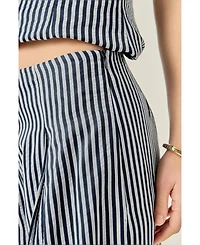 English Factory Women's Striped Wide Leg Pant
