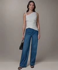 Donna Karan Weekend Women's Bias Asymmetric Neck Drape Blouse