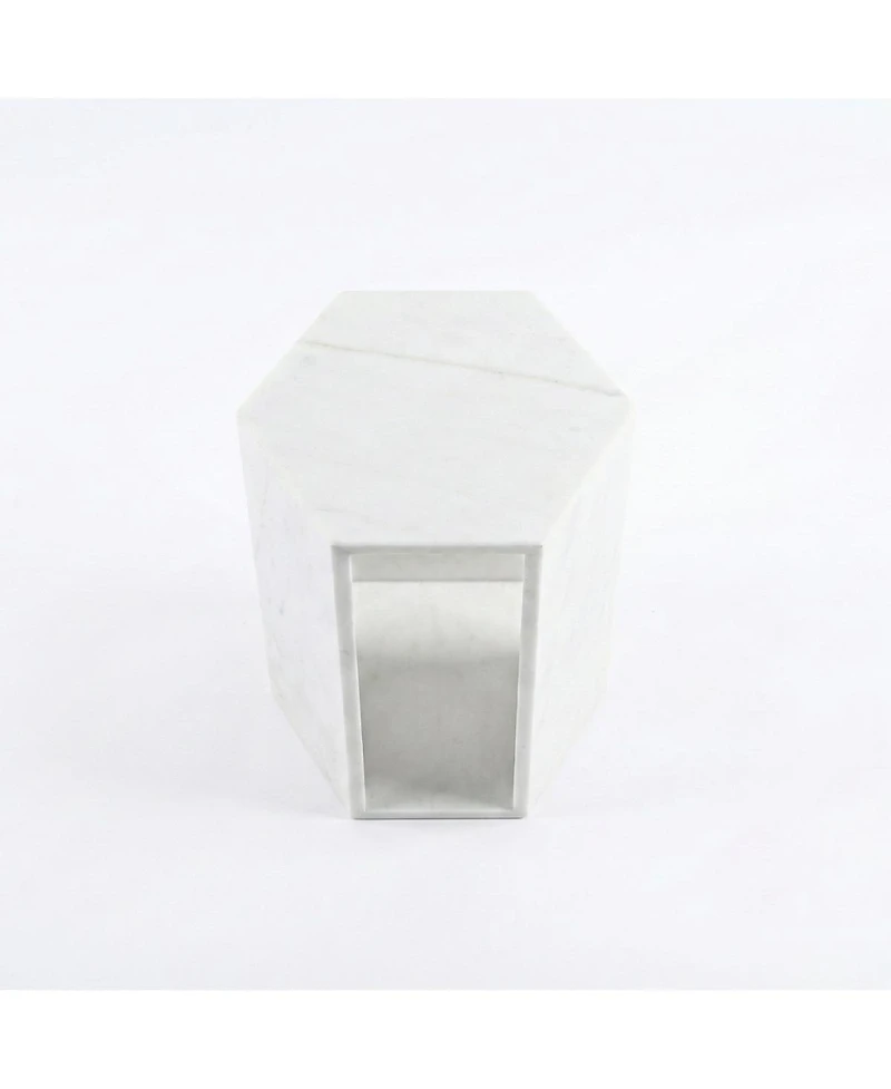 Streamdale Furniture Premium Honed Marble Hexagon Accent Table