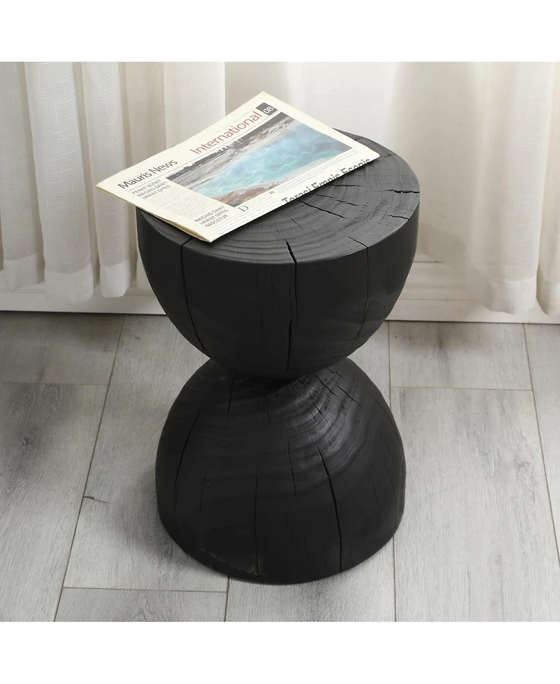 Streamdale Furniture Solid Mango Wood Side End Table, Round Accent Table