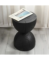 Streamdale Furniture Solid Mango Wood Side End Table, Round Accent Table