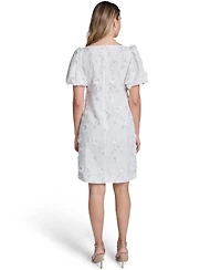 Jessica Howard Women's Boat Neck Bubble-Sleeve Sheath Dress