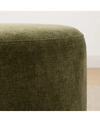 Maison Boucle 360 Swivel Upholstered Ottoman Footstool, Round Accent Stool