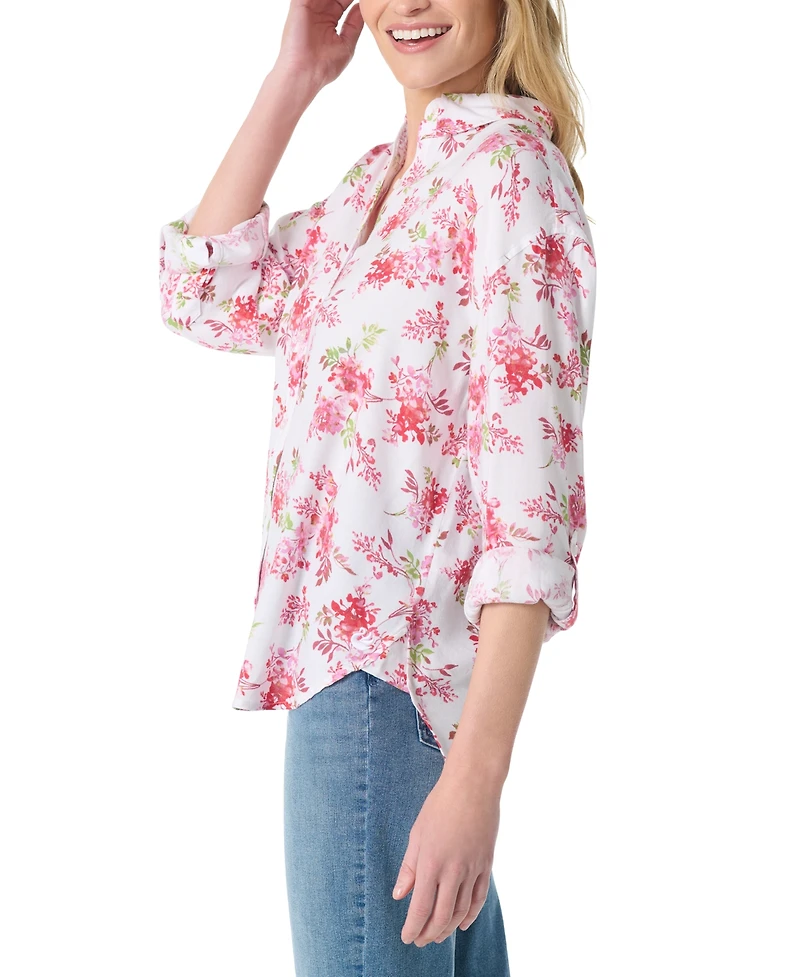 Gloria Vanderbilt Women's Floral Button-Front Shirt - Enchanted Garden