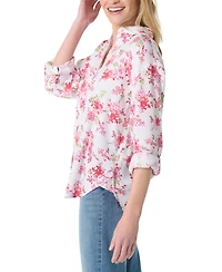 Gloria Vanderbilt Women's Floral Button-Front Shirt - Enchanted Garden