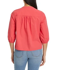Gloria Vanderbilt Women's Peplum Button-Front Top