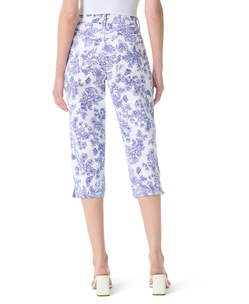 Gloria Vanderbilt Women's High-Rise Floral-Print Capri Pants