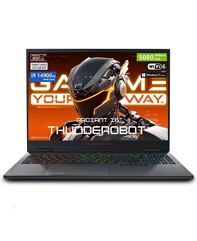 Thunderobot Radiant R16 16" Traditional Laptop Intel Core i9 32GB Ram Nvidia GeForce Rtx 5080 1TB Ssd Storage Windows 11 Home 300Hz