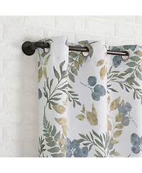 Sun Zero Remi Floral Leaf Print Blackout Grommet Curtain Panel