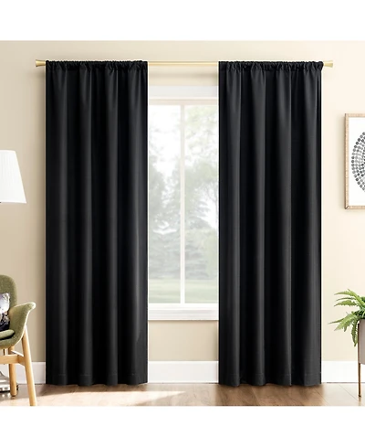 Sun Zero Karina Textured Blackout Rod Pocket Curtain Panel