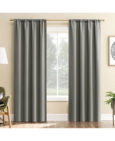 Sun Zero Karina Textured Blackout Rod Pocket Curtain Panel
