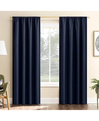 Sun Zero Karina Textured Blackout Rod Pocket Curtain Panel