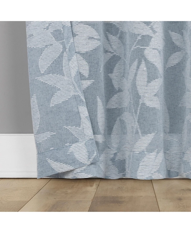 No. 918 Nadia Textured Botanical Semi-Sheer Grommet Curtain Panel