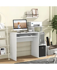 Sugift Space-saving Computer Desk with Pull-out Keyboard Tray