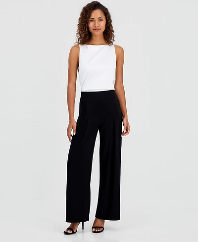 Anne Klein Women's High Rise Wide Leg Pants