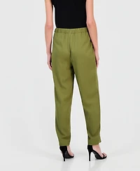 Annie Klein Women's Tie-Waist Straight-Leg Ankle Pants, Regular & Petite