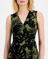 Anne Klein Women's Printed Sleeveless Faux-Wrap Top