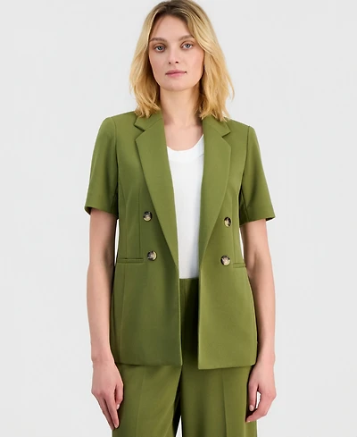 Anne Klein Petite Notch Collar Open-Front Blazer