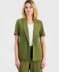 Anne Klein Petite Notch Collar Open-Front Blazer