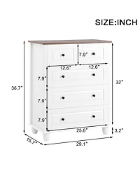 Flynama 5 Drawer Elegant Dresser Storage Cabinet for Closet Home Furniture With Spacious Drawers Easy Assembly