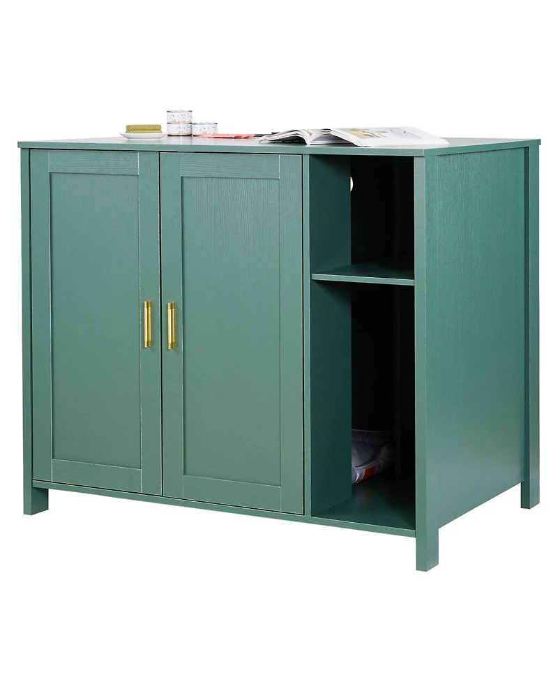 Inolait Self-Cleaning Litter Box Cabinet Cat Enclosure with Power Outlet