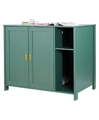 Inolait Self-Cleaning Litter Box Cabinet Cat Enclosure with Power Outlet