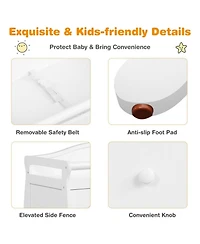 Gouun Baby Changing Table with 3 Storage Drawers and Safety Belt