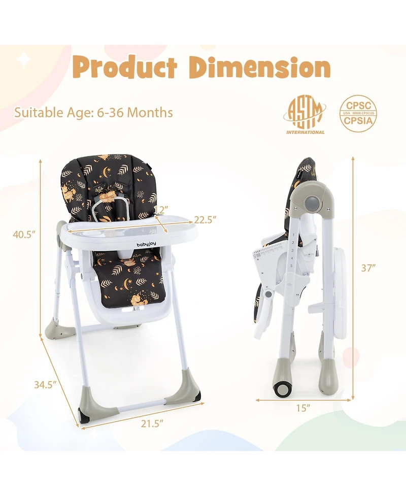 Sugift 3 in 1 Convertible Baby High Chair for Toddlers