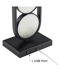 360 Lighting Eleanor 32 1/4" Tall Large Geometric Mid Century Modern End Table Lamp Metal Marble Single Living Room
