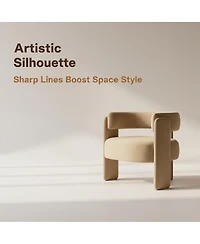 Streamdale Furniture Velvet Mid-Century Accent Chair for Living Room/Bedroom