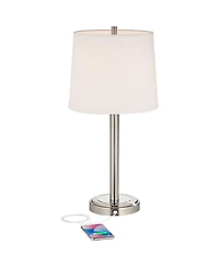 360 Lighting Camile Modern Table Lamps 25" High Set of 2 with TableTop Dimmers Usb Charging Port