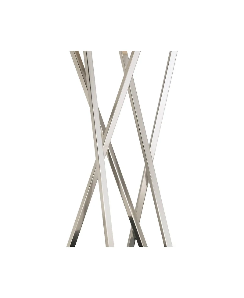 Possini Euro Design Asymmetry Modern Table Lamp 30" Tall Brushed Nickel Metal with Table Top Dimmer Linen Shade for Bedroom Living Room Bedside