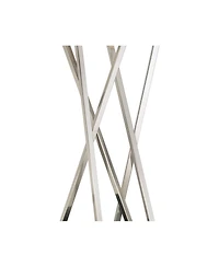 Possini Euro Design Asymmetry Modern Table Lamp 30" Tall Brushed Nickel Metal with Table Top Dimmer Linen Shade for Bedroom Living Room Bedside