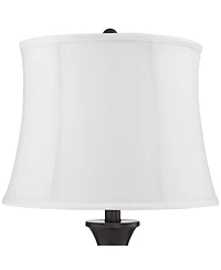 Regency Hill Traditional Table Lamps 25" High Set of 2 with Usb Port Metal Led Touch On Off Softback Drum Shade for Bedroom Living Room