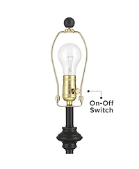 360 Lighting Lynn Modern Industrial Buffet Table Lamps 26" Tall Set of 2 Metal White Fabric Drum Shade for Bedroom Living Room Bedside