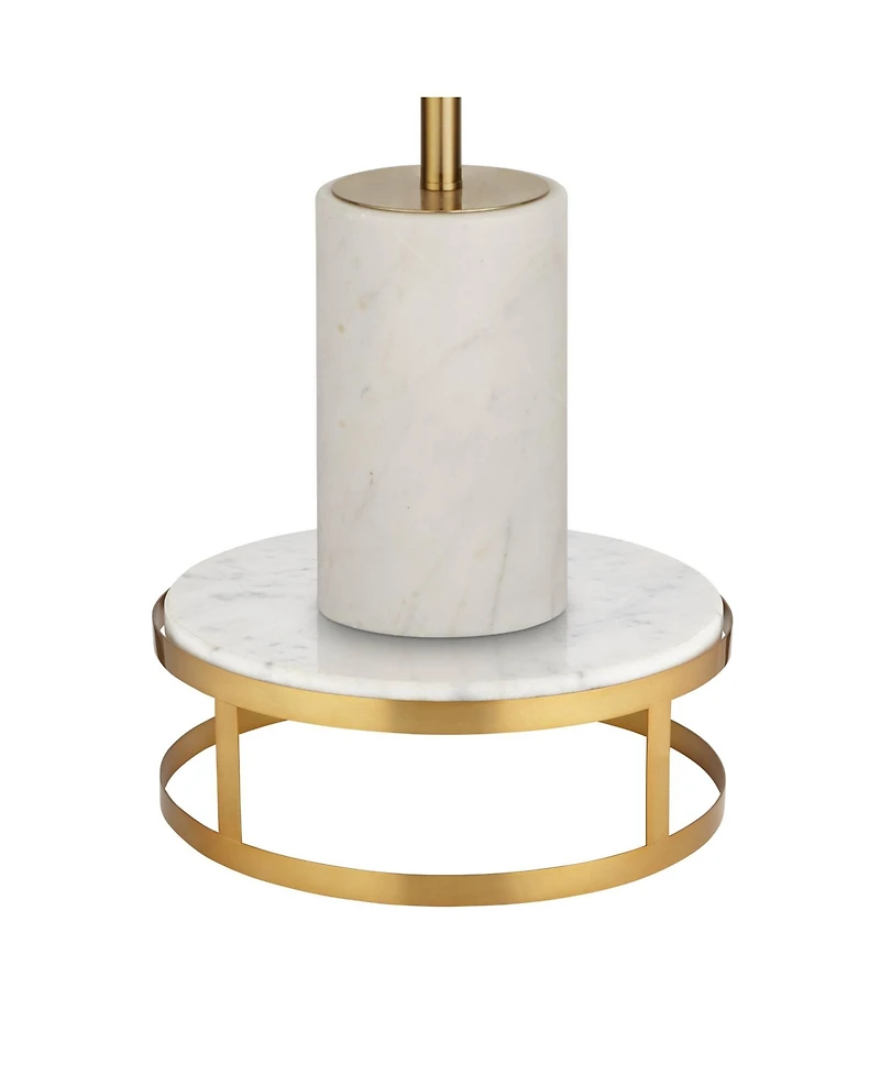 Possini Euro Design Italian Modern Floor Standing Lamp with Riser 69.5" Tall Metal Drum Shade Living Room Reading House Bedroom