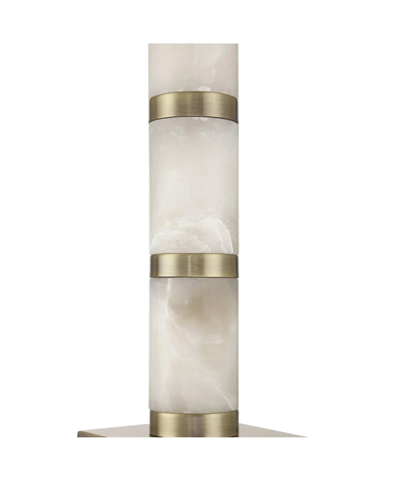 Possini Euro Design Fiona 29" Tall Column Modern Coastal End 3-Way Table Lamp Finish Alabaster Single Living Room Bedroom