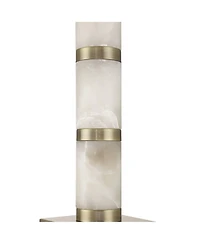 Possini Euro Design Fiona 29" Tall Column Modern Coastal End 3-Way Table Lamp Finish Alabaster Single Living Room Bedroom