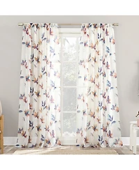 No. 918 Floral Print Sheer Rod Pocket Curtain Panel