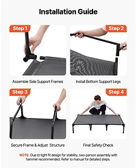 Sugift Elevated Dog Bed for Large Dogs Portable Raised Cot for Indoor and Outdoor Use