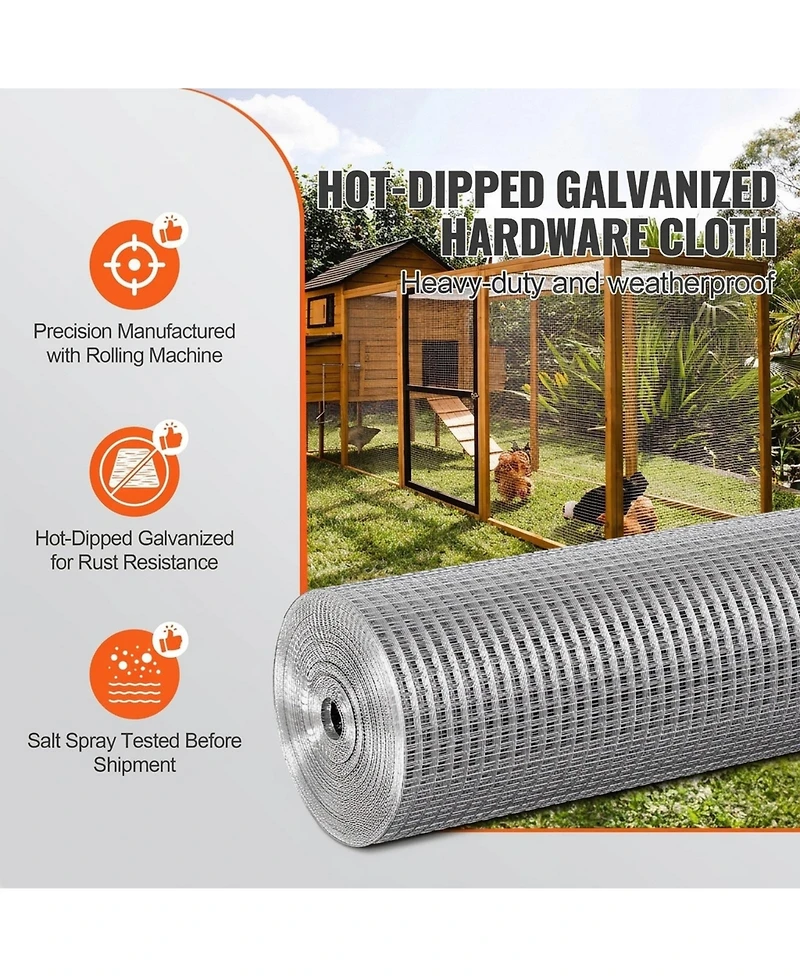 Sugift Hardware Cloth Galvanized Wire Mesh for Chicken Fencing