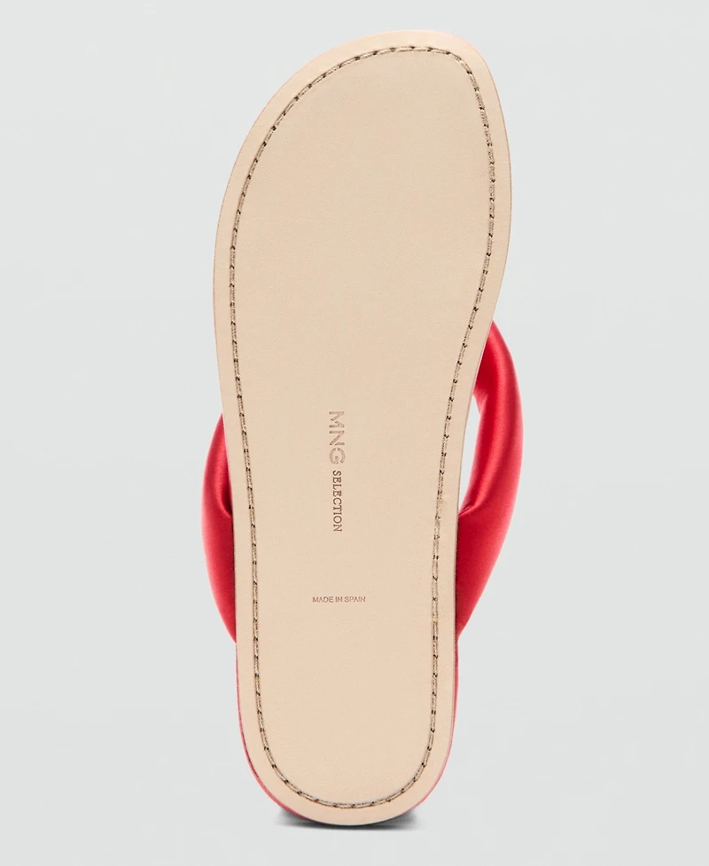 Selection Mango Women's Padded Leather Strap Sandals