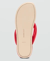 Selection Mango Women's Padded Leather Strap Sandals