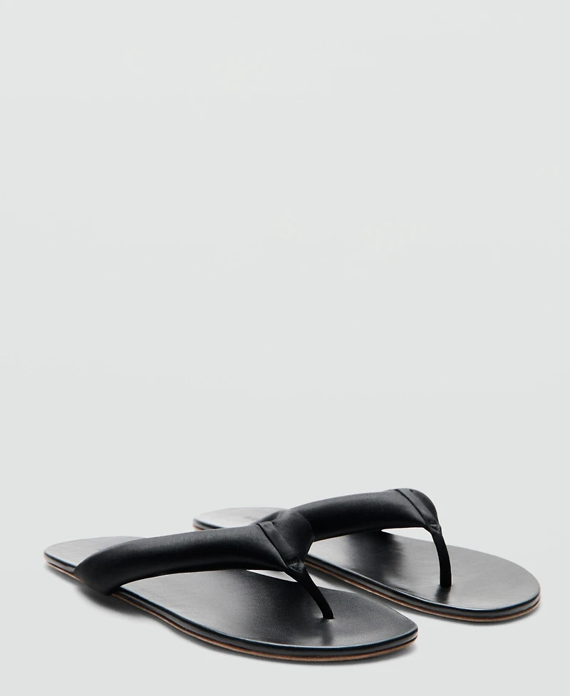 Selection Mango Women's Padded Leather Strap Sandals