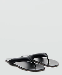 Selection Mango Women's Padded Leather Strap Sandals